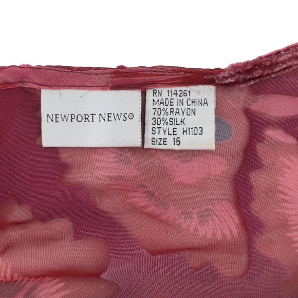 Burn Out Velvet Pullover Top Burgundy Deep Mauve Pink Long Sleeve Womens 16 - Picture 6 of 11